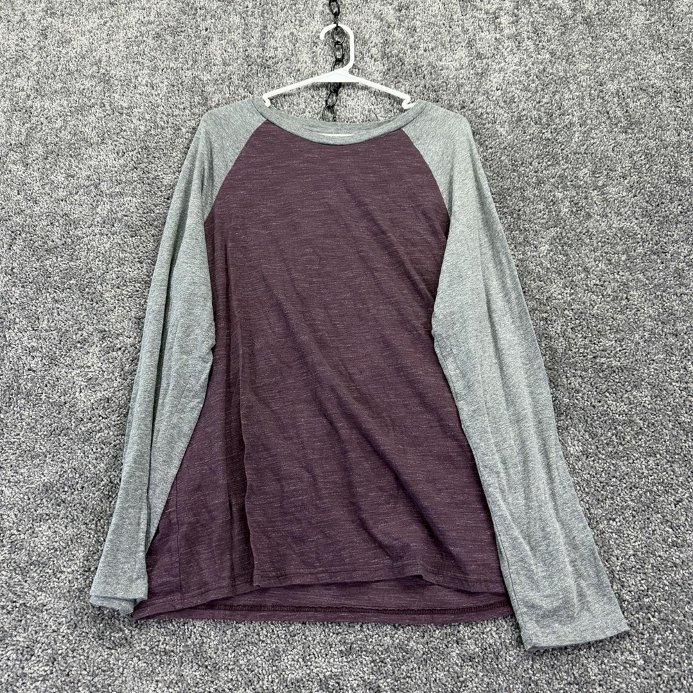Urban Pipeline Shirt Mens XL Purple Gray Long Sleeve Raglan Tee Tagless